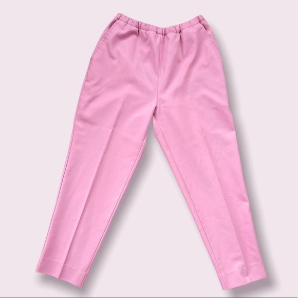 Vintage 80s Levi Strauss Bend Over Pants Dress Stretch Pink Plus Size 16 Pastel - Picture 1 of 8